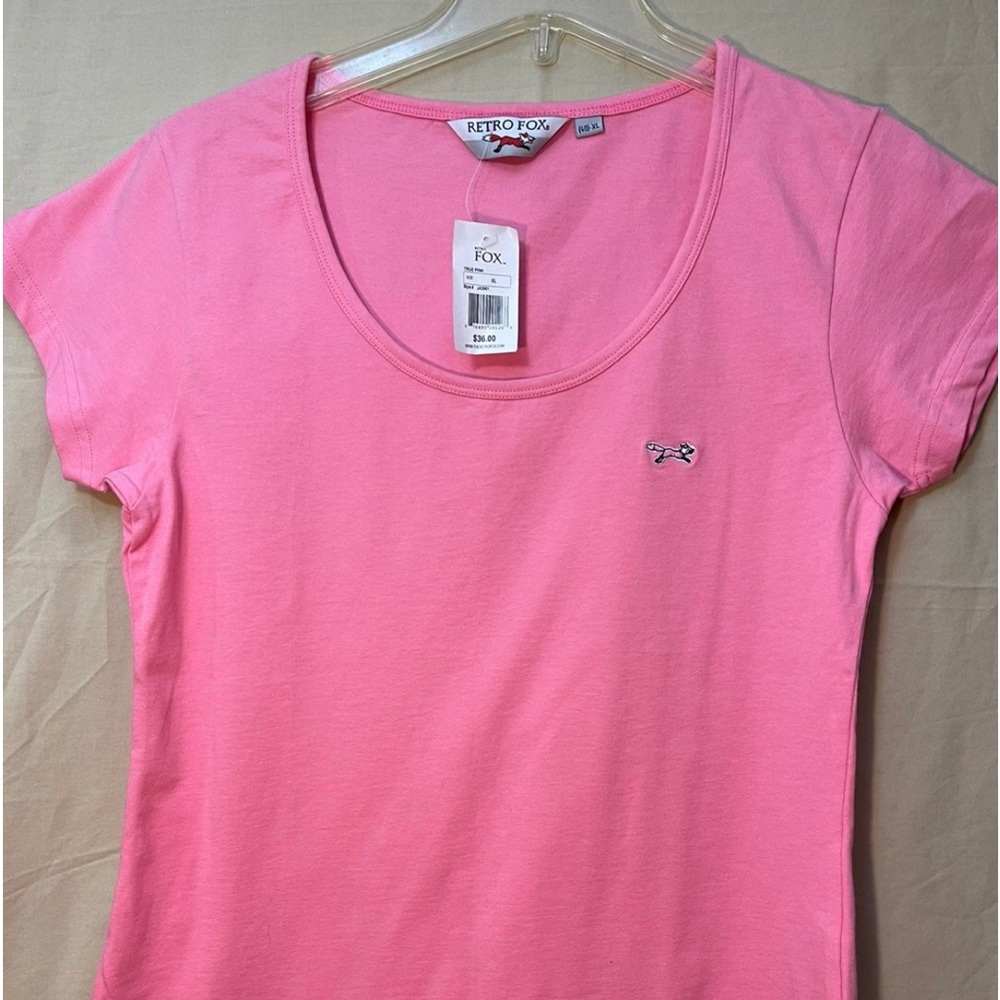 Retro Fox Y2K pink polo tee